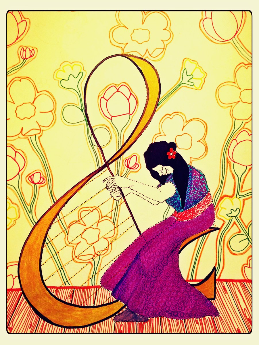 Deze tekening strooide ik rond tussen de biebboeken in de Haagse bibliotheek.