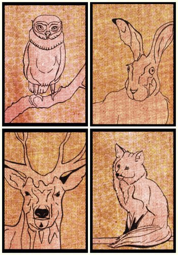 Dieren Ansichtkaarten Print uit op stevig A4 papier, knip de 4 kaarten langs de zwarte randen uit en schrijven maar!