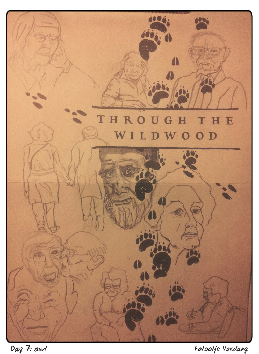 Big Draw-ing challenge dag 7, Thema Oud.  