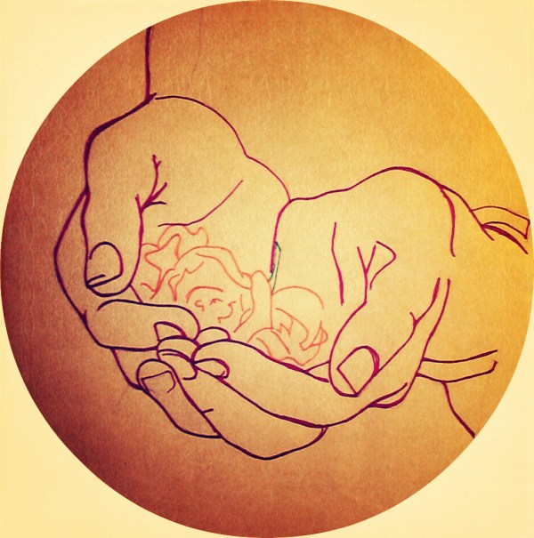 Deze tekening tekende ik in het kader van de Geefmaand.